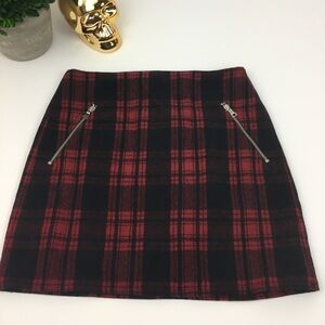 Vintage Red and Black Plaid Mini Skirt